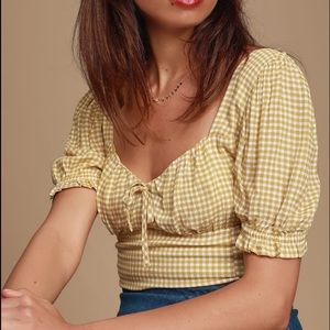 kith & kin size M gingham crop top